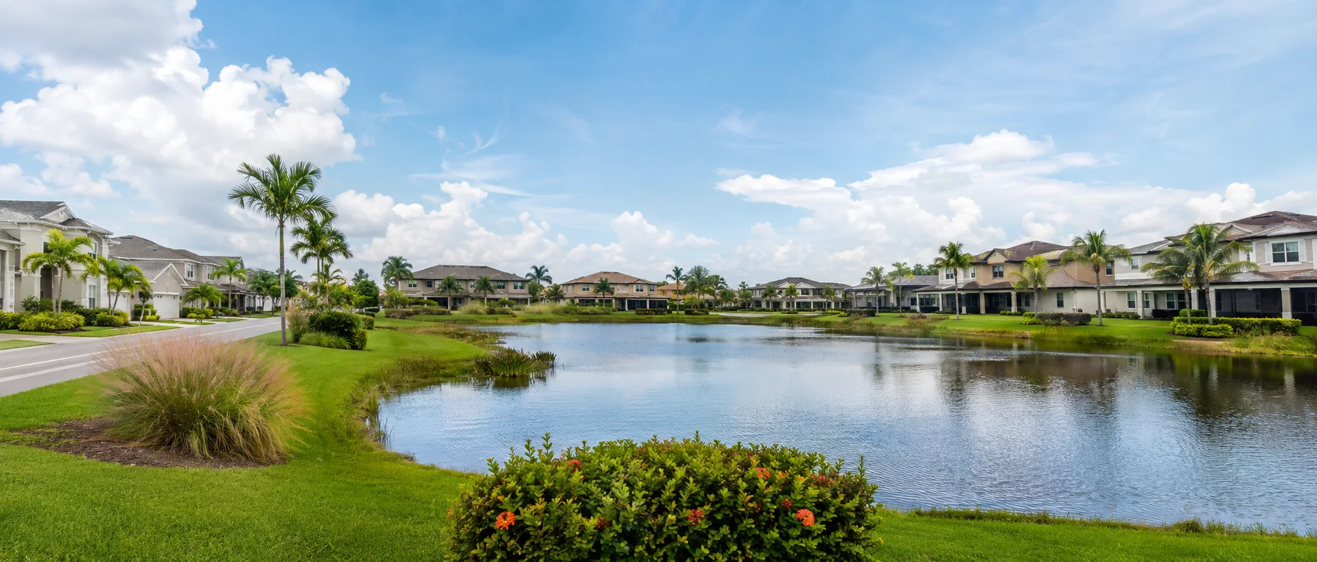 Established Fort Myers homes along a mature, tree-lined residential street.