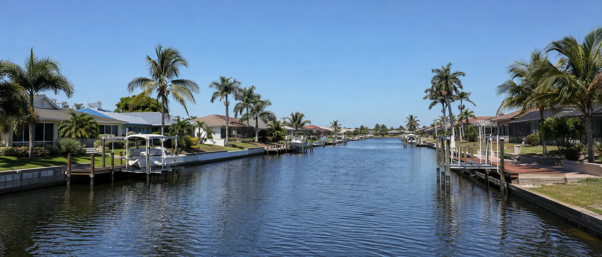New construction homes and open residential lots in northwest Cape Coral.